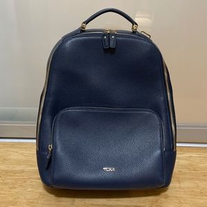 Tumi Gail Backpack, Leather, Ultramarine, Gold Harware
